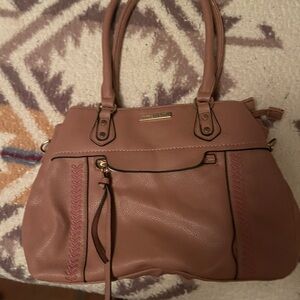 Chic Tan Satchel Hand Bag! Sturdy and clean!
Scuff on one handle.